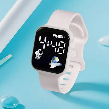 4pcs Women’s Sports Fashion Silicone Watch and Astronaut Bracelet Set MUVAYA