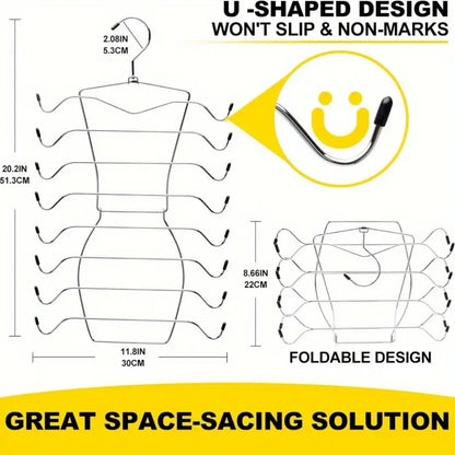 8-Tier Foldable Metal Clothes Hanger MUVAYA