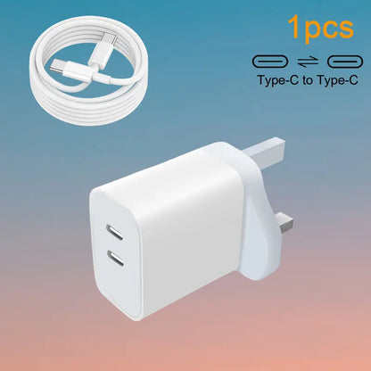 Super Fast Dual Port USB C Charger Block with Cable MUVAYA