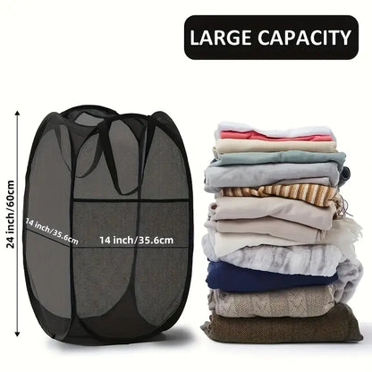 Pop-Up Mesh Laundry Storage Basket for Laundry MUVAYA