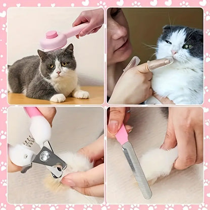 8pcs Cat Grooming Kit – Complete Pet Care Tools for Cats MUVAYA