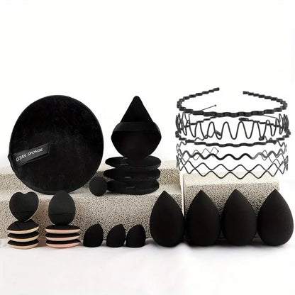 26pcs Complete Makeup Sponge and Hair Band Set for Daily Use MUVAYA