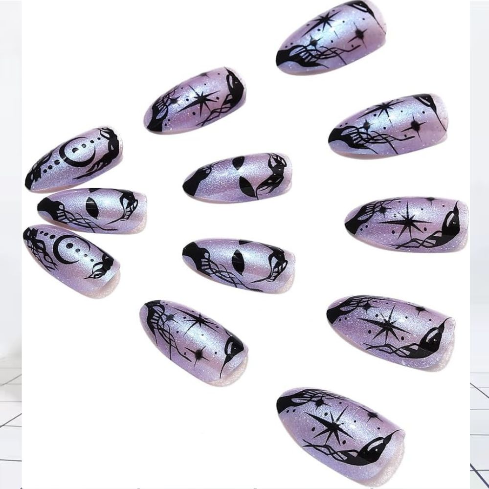 Brishow Purple Ghost Press-On Nails – 24 Pcs MUVAYA
