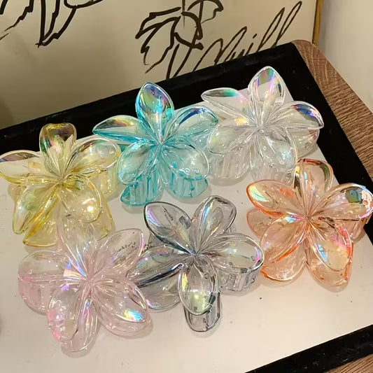 2pcs Boho Transparent Resin Flower Clips MUVAYA