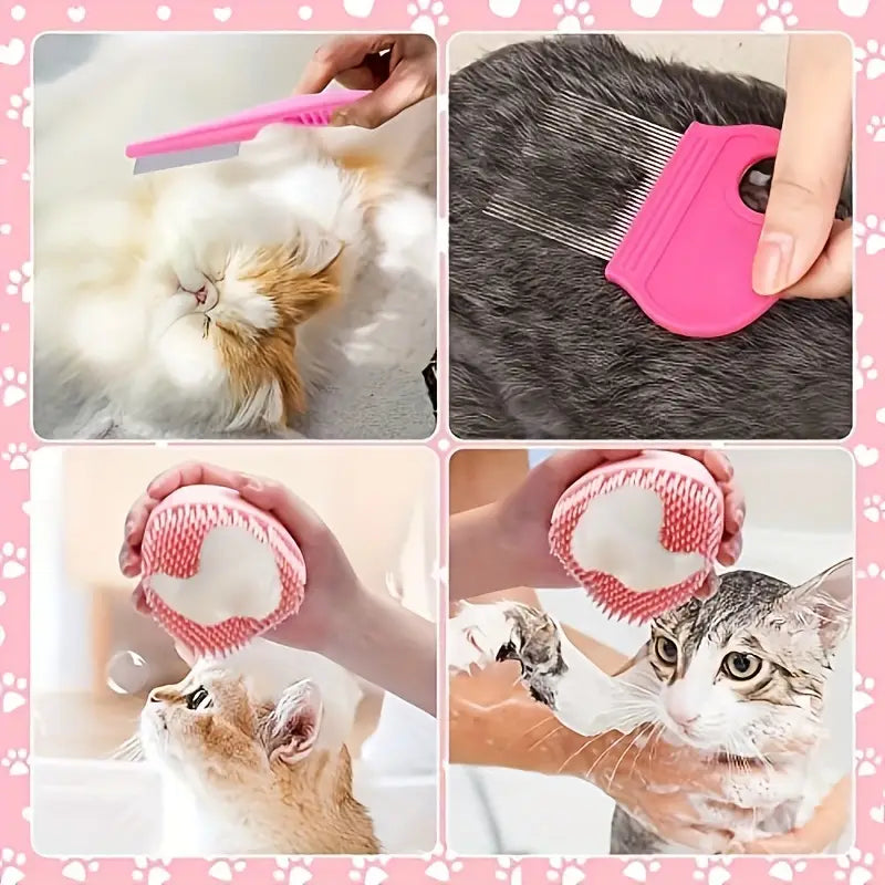 8pcs Cat Grooming Kit – Complete Pet Care Tools for Cats MUVAYA