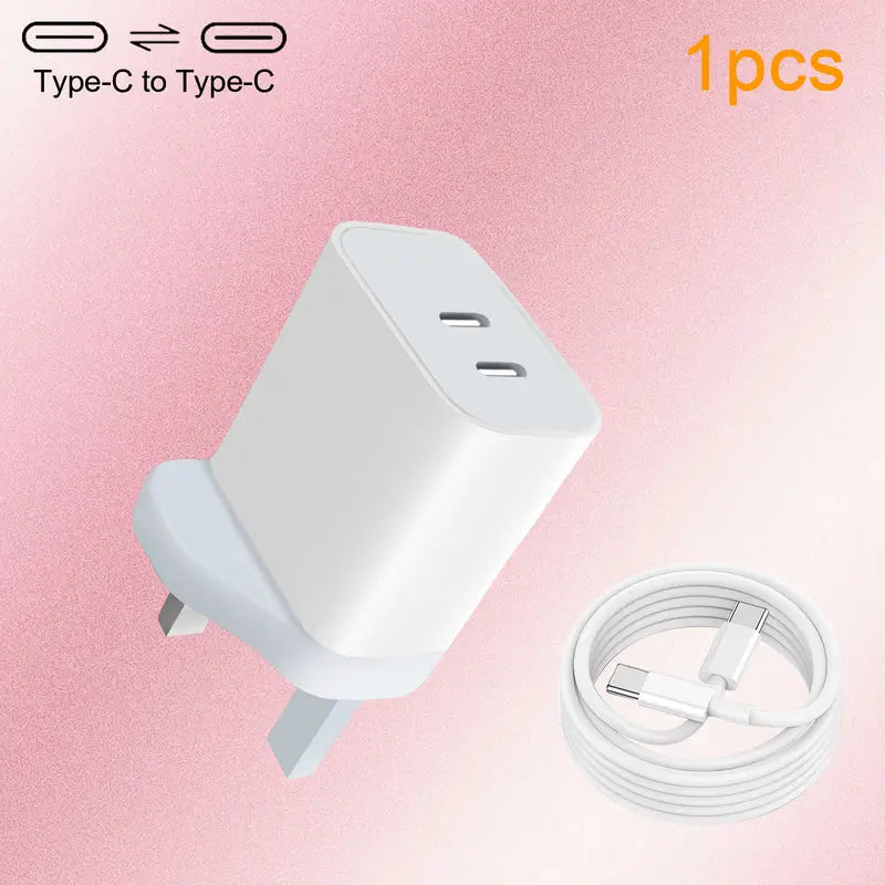 Super Fast Dual Port USB C Charger Block with Cable MUVAYA