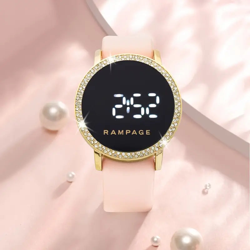 Round Smart Watch PU Leather Strap MUVAYA