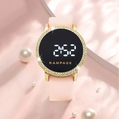 Round Smart Watch PU Leather Strap MUVAYA