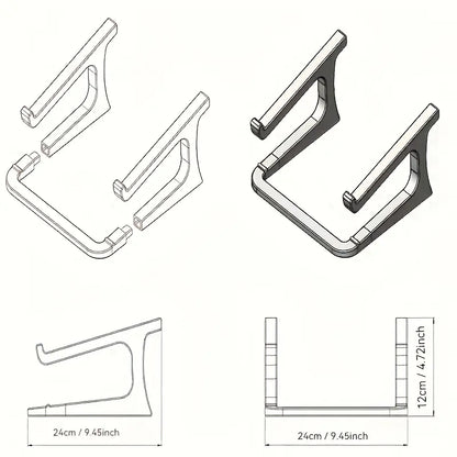 1-in-1 Ergonomic Height-Adjustable Laptop Stand with Detachable Armrests MUVAYA
