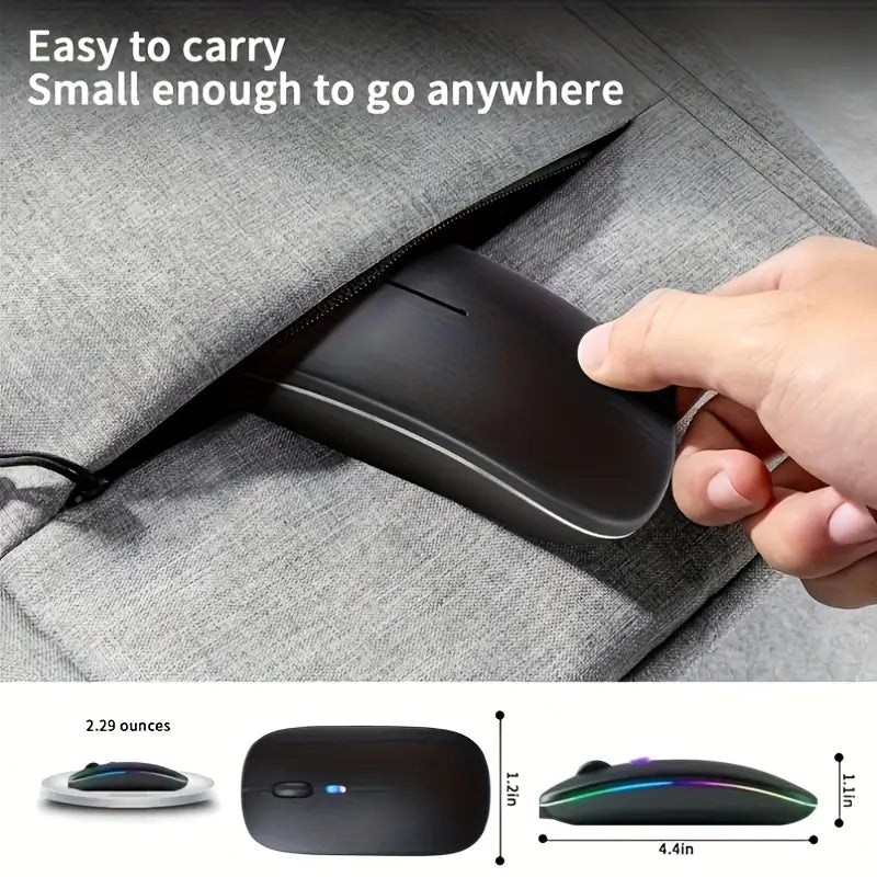 Wireless Gaming Mouse with Bluetooth 5.2 and USB-C Rechargeable Battery MUVAYA