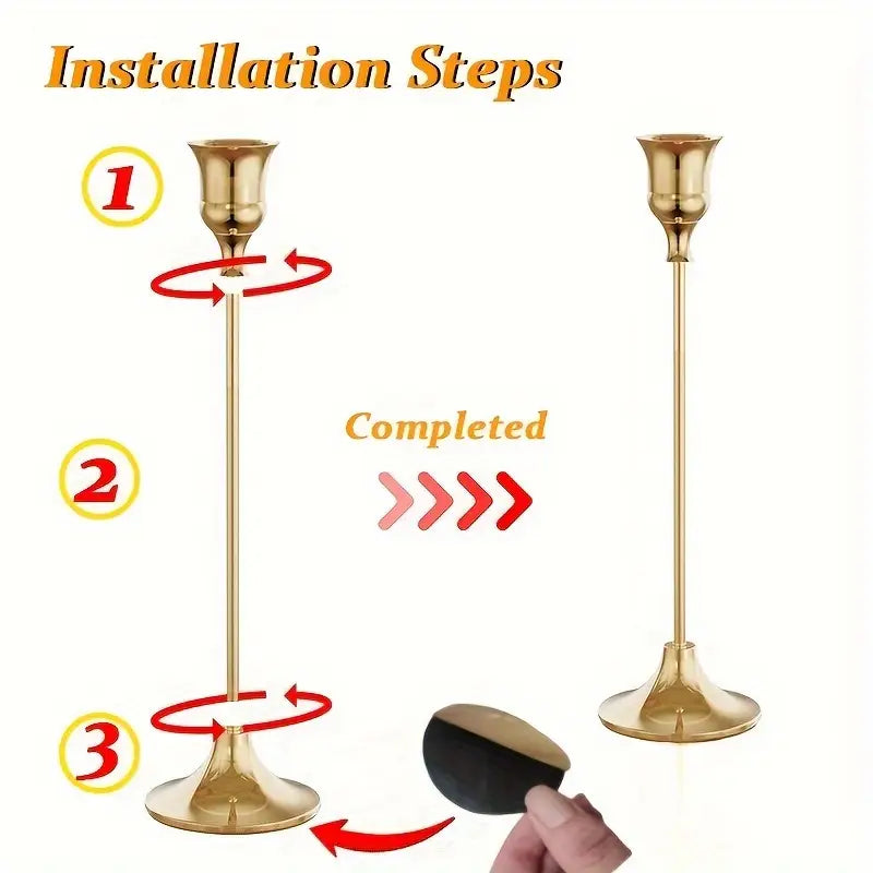 6Pcs Retro Detachable Candlestick Holder Set MUVAYA