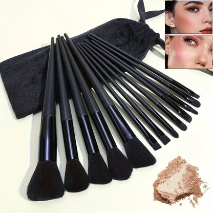 13pcs High-Quality Black Makeup Brush Set MUVAYA