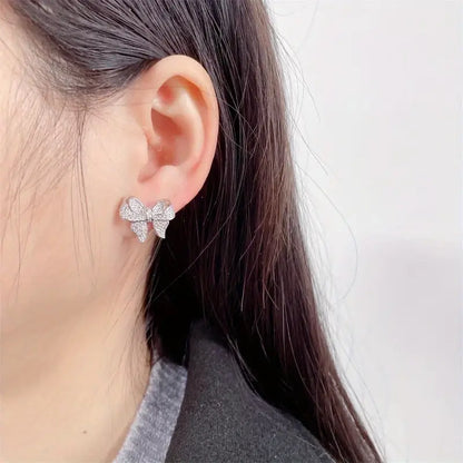 Elegant Bow Stud Earrings & Necklace Set MUVAYA