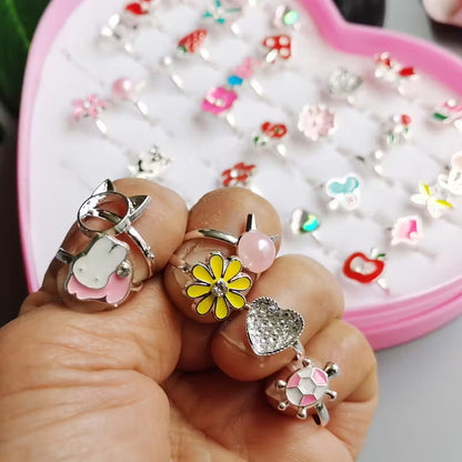 Any 5pcs Cute Kids Rings Set for Girls MUVAYA