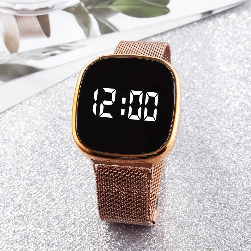 2pcs Stylish Magnetic LED Square Watch and Star Bracelet Set MUVAYA