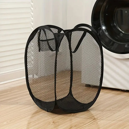 Pop-Up Mesh Laundry Storage Basket for Laundry MUVAYA