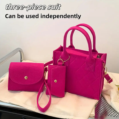 3pcs Embossed Women's Handbag Set MUVAYA