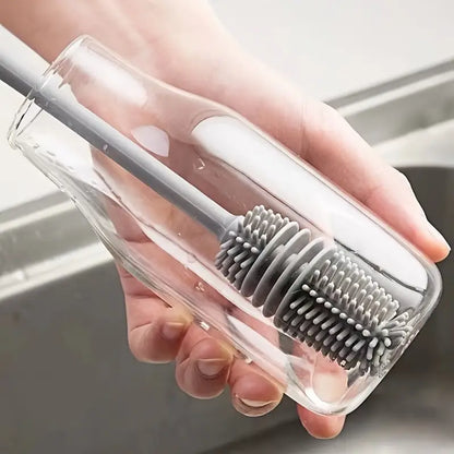 Versatile Long-Handled Silicone Brush for Cups and Bottles MUVAYA