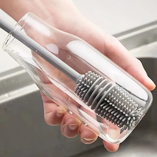 Versatile Long-Handled Silicone Brush for Cups and Bottles MUVAYA