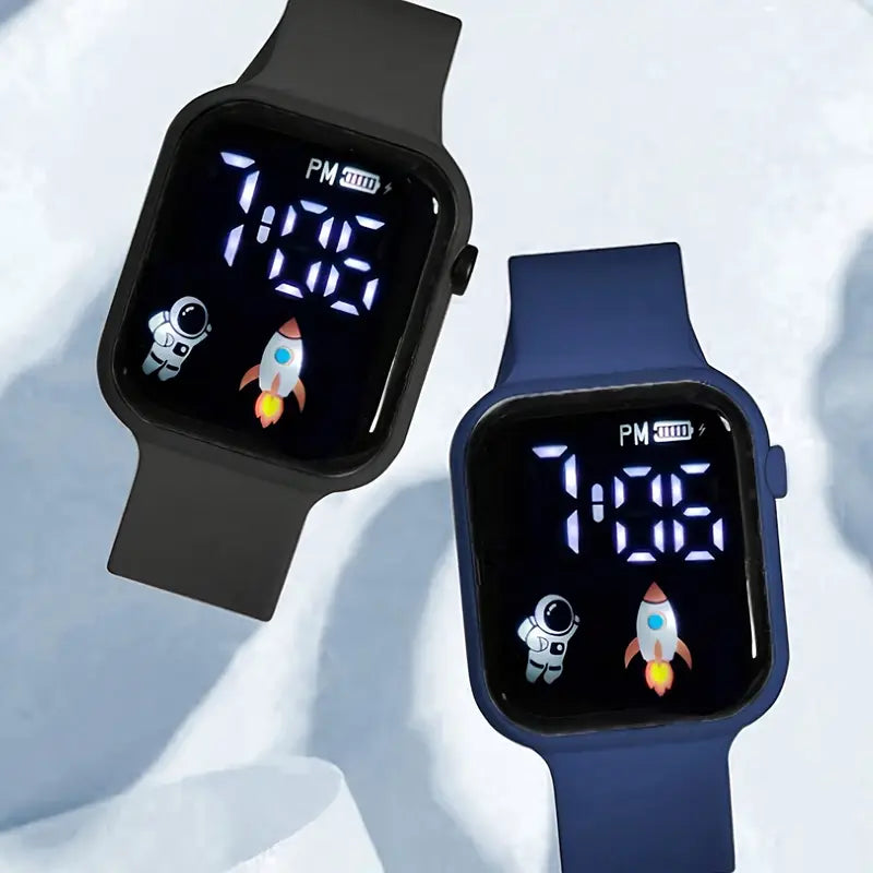 4PCS Wristwatch and Astronaut Magnetic Pendant Bracelet Set for Boys and Girls MUVAYA