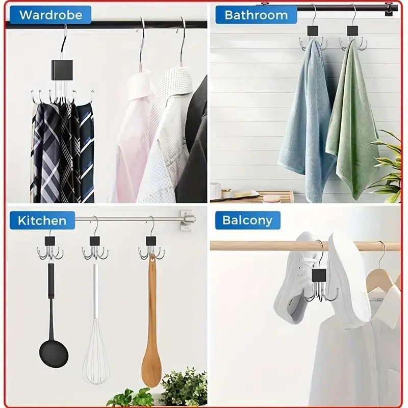 24-Hook Stainless Steel Rotating Coat Hanger MUVAYA