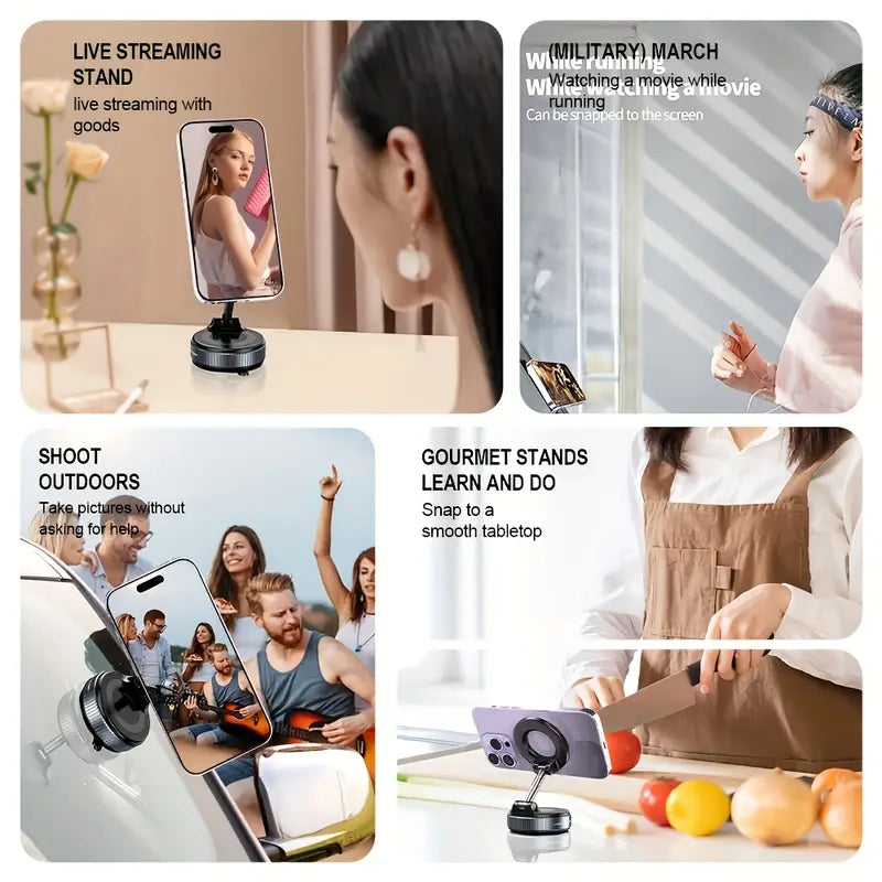 DIRRFIE 360° Magnetic Phone Holder – Foldable and Retractable Stand for Car and Desk MUVAYA