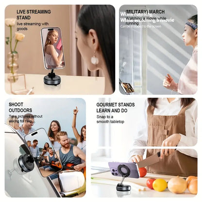 DIRRFIE 360° Magnetic Phone Holder – Foldable and Retractable Stand for Car and Desk MUVAYA