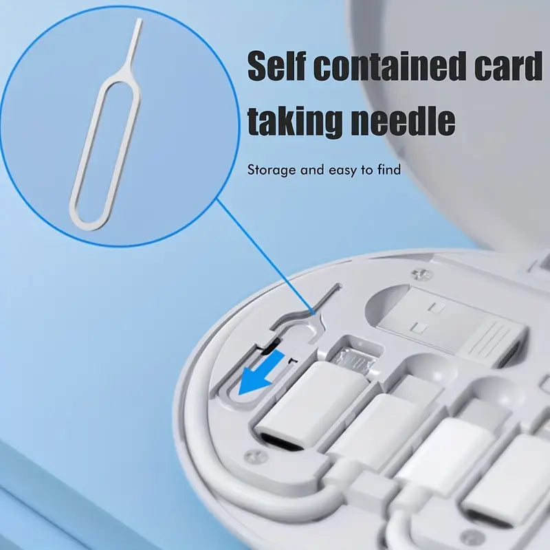 Multi USB Charging Adapter Cable Kit with USB-C, Micro USB, Type-C, and SIM Tools MUVAYA