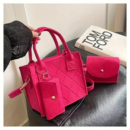 3pcs Embossed Women's Handbag Set MUVAYA