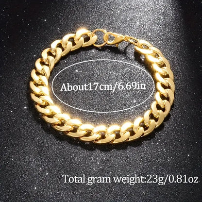 4pcs Golden Quartz Watch and Bracelet Set for Men & Women MUVAYA