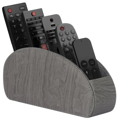 Black Faux Leather Remote Control Holder with 5 Compartments MUVAYA