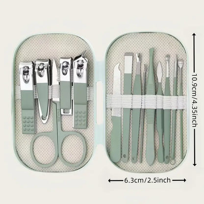 14pcs Nail Care Kit – Modern Concave Nail Clipper with Full Toe and Nail Tools MUVAYA