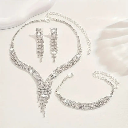 Exquisite Sparkling Necklace and Earring Set MUVAYA
