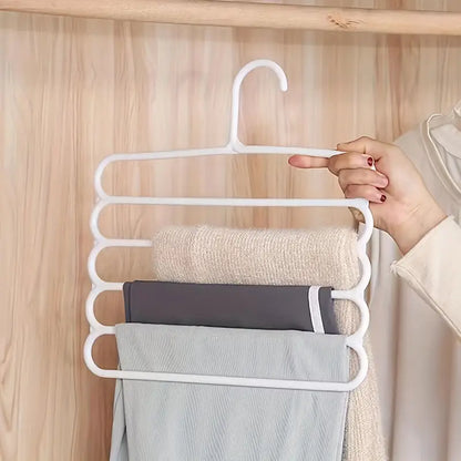Multifunctional 5-Layer Plastic Trouser Hanger MUVAYA