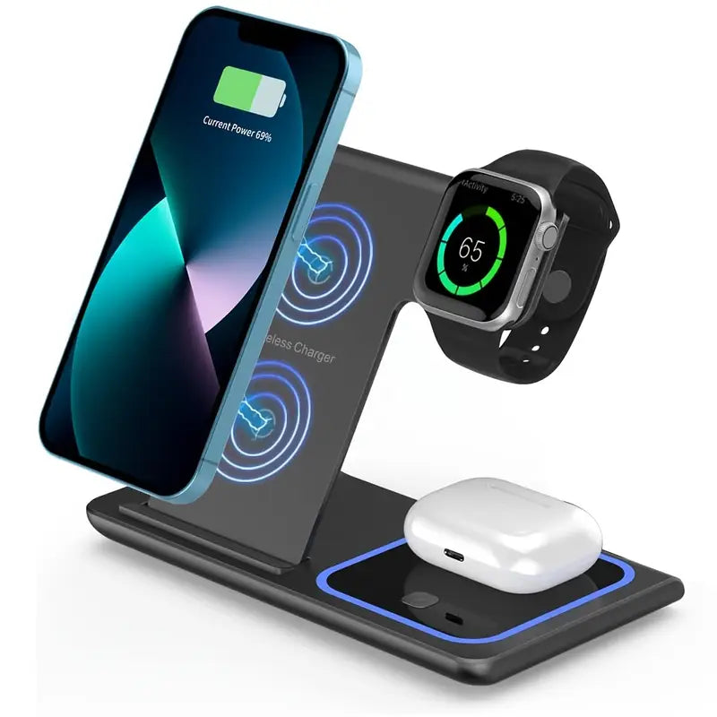 3-in-1 Foldable Wireless Charging Station for Multiple Devices MUVAYA