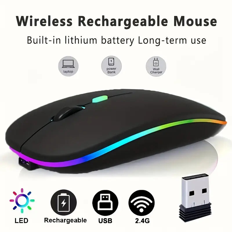 Wireless Gaming Mouse with Bluetooth 5.2 and USB-C Rechargeable Battery MUVAYA
