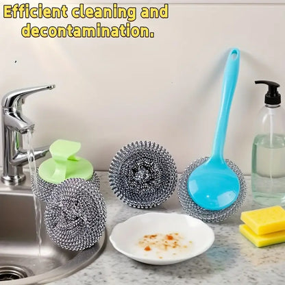 Stainless Steel Scrub Sponges with Ergonomic Handles MUVAYA