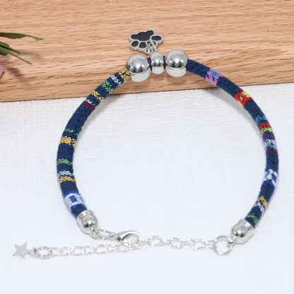 Nylon Pet Necklace with Colorful Paw Print MUVAYA