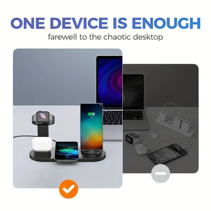 15W Fast Wireless Charging Station, Multi-Device Charger Stand MUVAYA