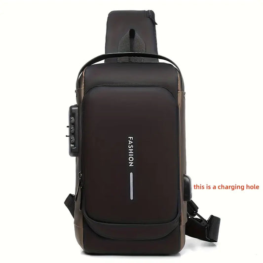 Men'S Anti-Theft Password Lock Chest Bag MUVAYA