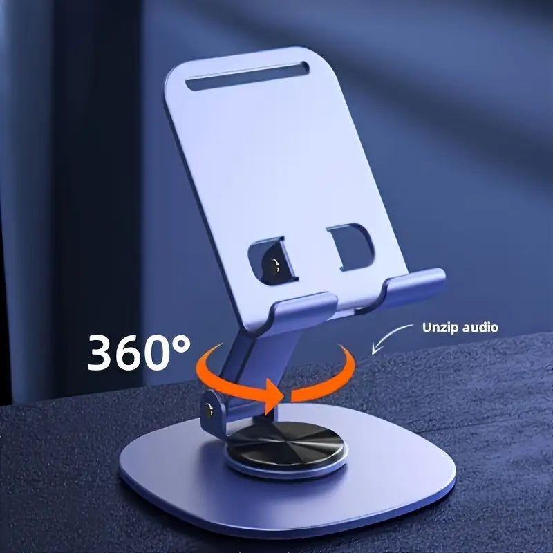 Metal Phone Holder with 360° Rotation Stand for Desk and Tabletop MUVAYA