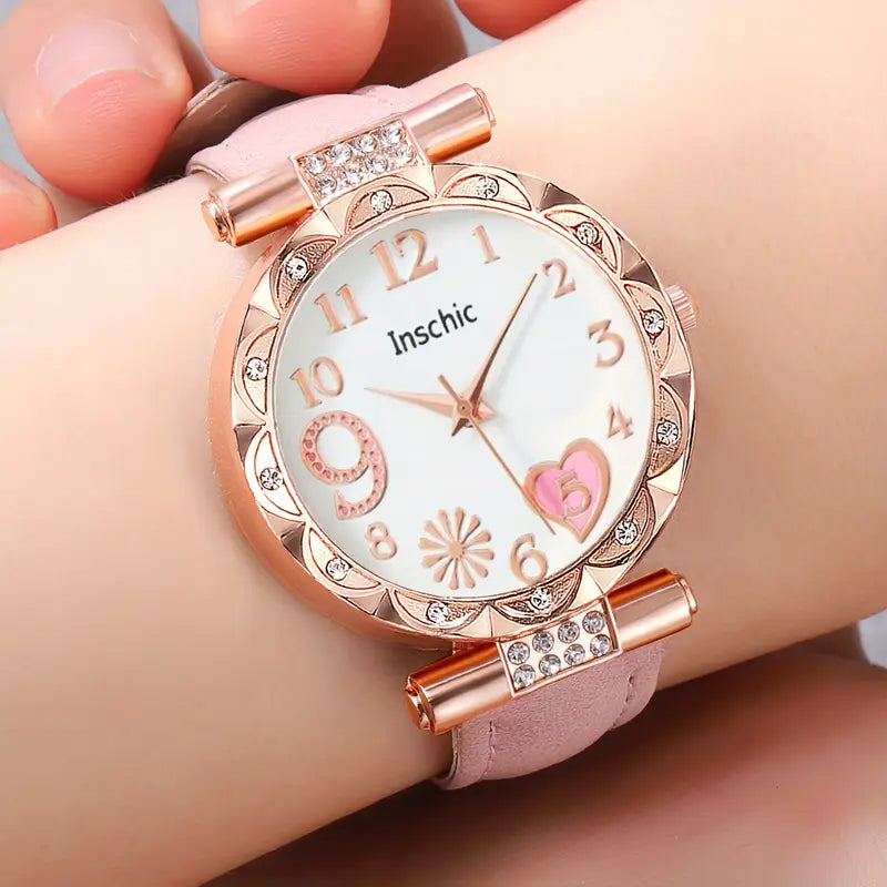 Elegant 6pcs Women’s Quartz Watch Set MUVAYA