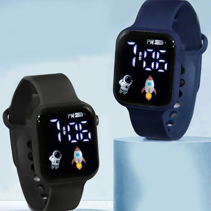 4PCS Wristwatch and Astronaut Magnetic Pendant Bracelet Set for Boys and Girls MUVAYA