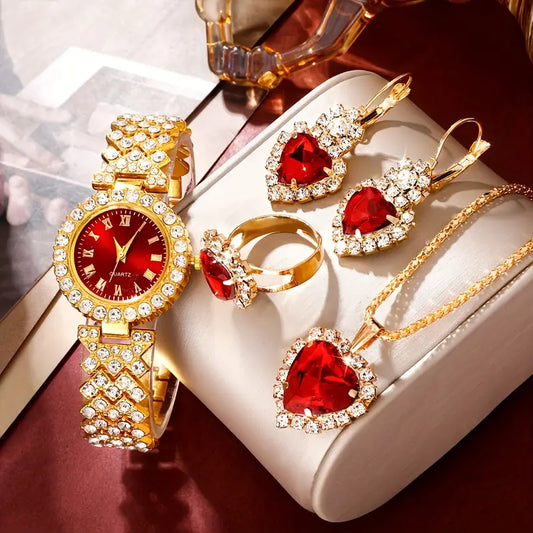 5pcs Luxury Women's Quartz Watch Set MUVAYA