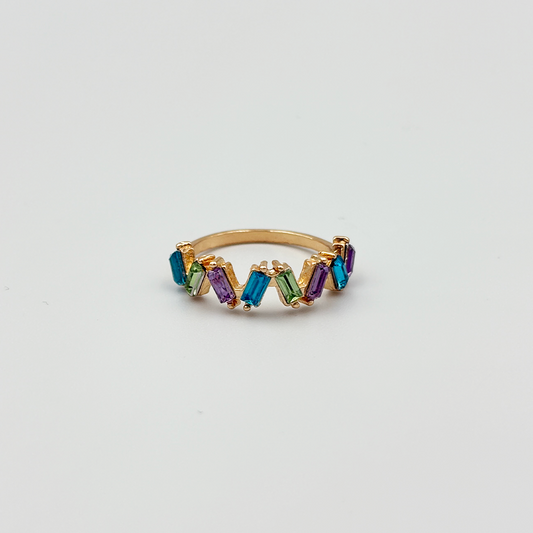 Embellish Colorful Baguette Ring MUVAYA