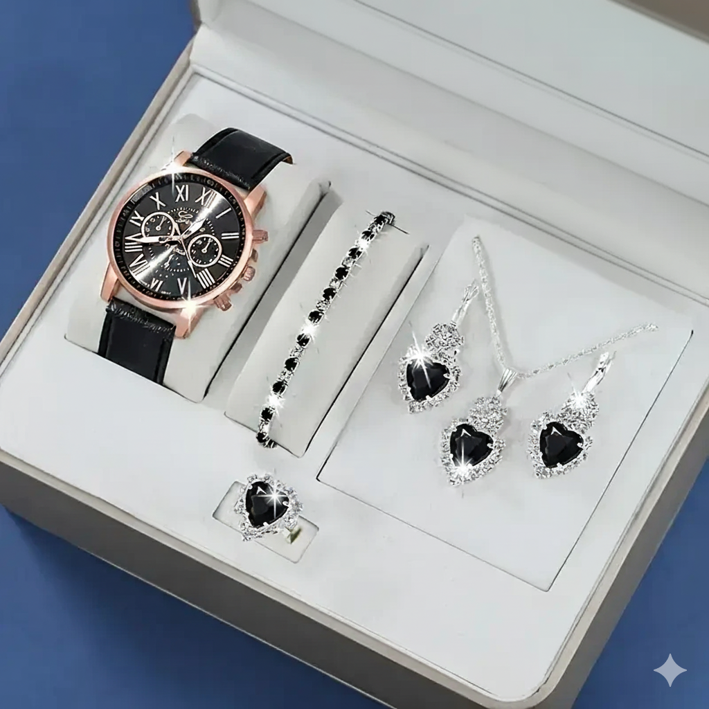 Elegant 6pcs Women’s Quartz Watch Set MUVAYA