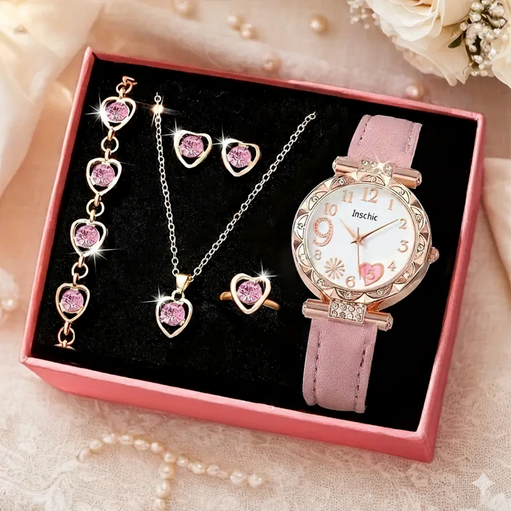 Elegant 6pcs Women’s Quartz Watch Set MUVAYA