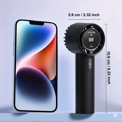 AI00 Handheld Turbo Fan 13000 RPM – High-Speed USB-C Portable Cooling Fan MUVAYA