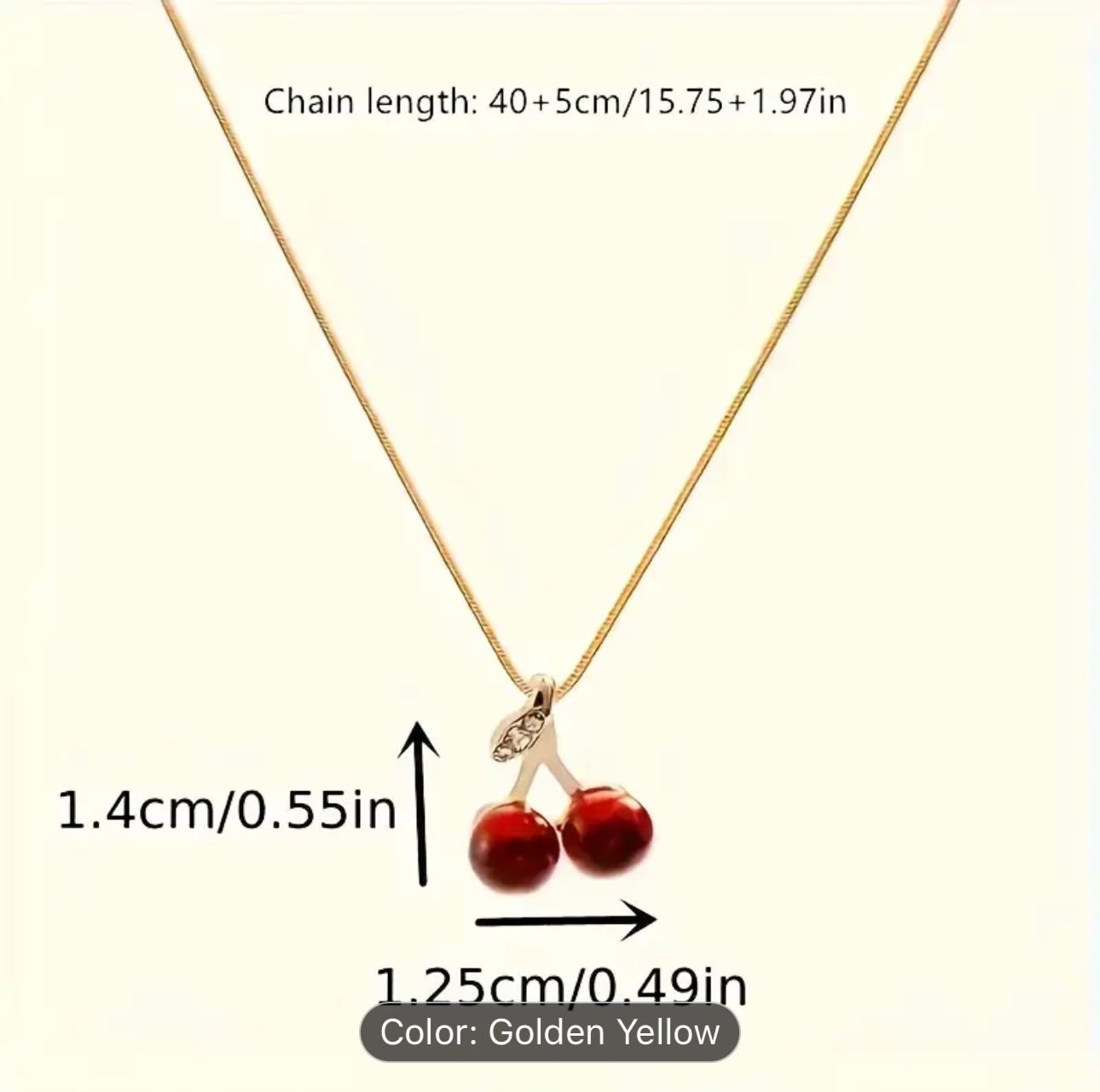 Red Cherry Pendant Necklace MUVAYA