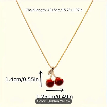 Red Cherry Pendant Necklace MUVAYA